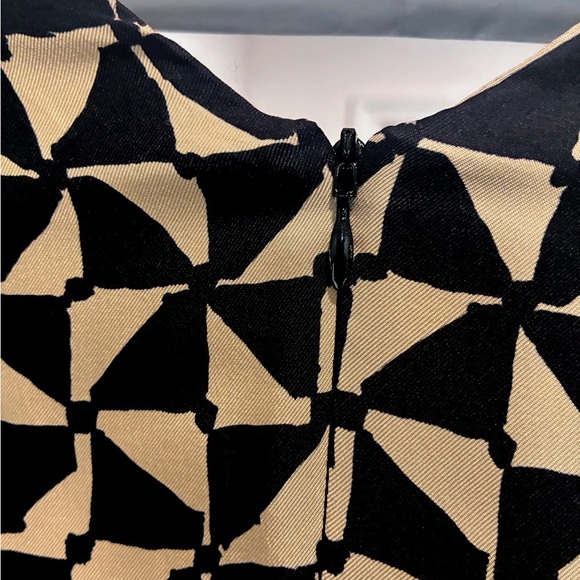 S Max Mara 100% Silk Geometric Print Midi Dress | US 10 IT 44 - Picture 8 of 8